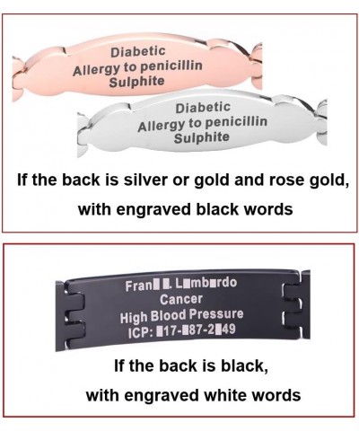 Free Engraving Medical Alert ID Bracelets for Men & Women 6.5-8.5 Inch Stainless Steel Emergency Alert ID Bracelets for Unise...