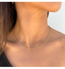 Gold Necklace for Women, 14k Gold Plated Choker Dainty Layered Necklaces, Silver Necklace for Women 14k White Gold Plated Dai...