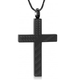 Cremation Jewelry American Flag Cross Urn Necklace for Ashes for Women Men Religious Cross Ashes Keepsake Memorial Jewelry of...