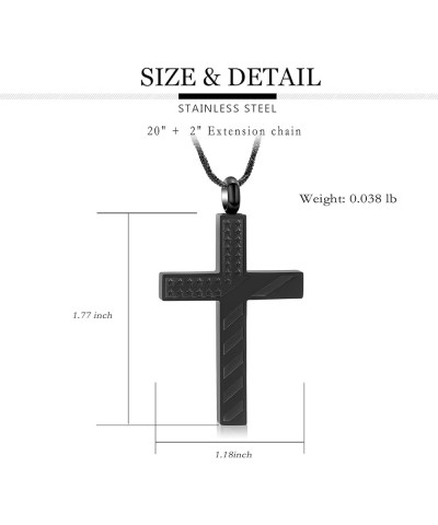 Cremation Jewelry American Flag Cross Urn Necklace for Ashes for Women Men Religious Cross Ashes Keepsake Memorial Jewelry of...