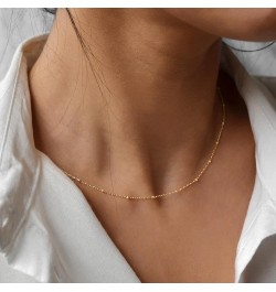 Gold Necklace for Women, 14k Gold Plated Choker Dainty Layered Necklaces, Silver Necklace for Women 14k White Gold Plated Dai...