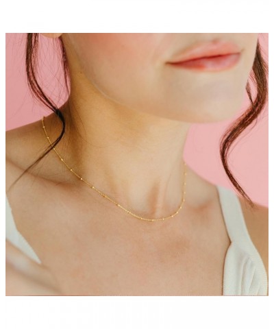 Gold Necklace for Women, 14k Gold Plated Choker Dainty Layered Necklaces, Silver Necklace for Women 14k White Gold Plated Dai...