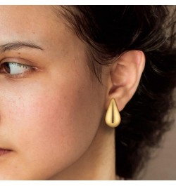 Chunky Gold Hoop Earrings for Women, Lightweight Waterdrop Open Hoops Earrings Set, Hypoallergenic Huggie Hoop Earrings Jewel...