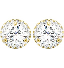 1-5 Carat Round Halo Diamond Earrings 14K Gold Value Collection Push Back 1.0 Carat 14K Yellow Gold $1.00 Earrings