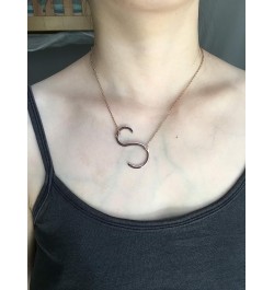 Stainless Steel Initial Letters Necklace for women and girls color gold and Silver from A-Z S-Rose Gold $7.41 Necklaces