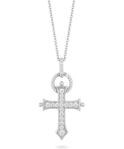 Hallmark Fine Jewelry Sterling Silver 1/3 Cttw Natural White Round Diamond Cross Pendant Necklace, 18" Cable Chain $133.65 Ne...