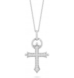 Hallmark Fine Jewelry Sterling Silver 1/3 Cttw Natural White Round Diamond Cross Pendant Necklace, 18" Cable Chain $133.65 Ne...