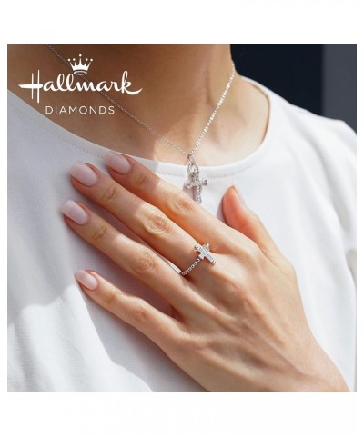 Hallmark Fine Jewelry Sterling Silver 1/3 Cttw Natural White Round Diamond Cross Pendant Necklace, 18" Cable Chain $133.65 Ne...