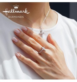 Hallmark Fine Jewelry Sterling Silver 1/3 Cttw Natural White Round Diamond Cross Pendant Necklace, 18" Cable Chain $133.65 Ne...