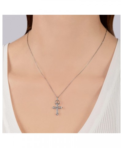 Hallmark Fine Jewelry Sterling Silver 1/3 Cttw Natural White Round Diamond Cross Pendant Necklace, 18" Cable Chain $133.65 Ne...