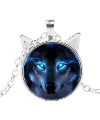 Necklace for Women,Unisex Jewelry Retro Wolf Head Pendant Cabochon Long Chain Sweater Necklace - Bronze Silver 1size $4.63 Ne...