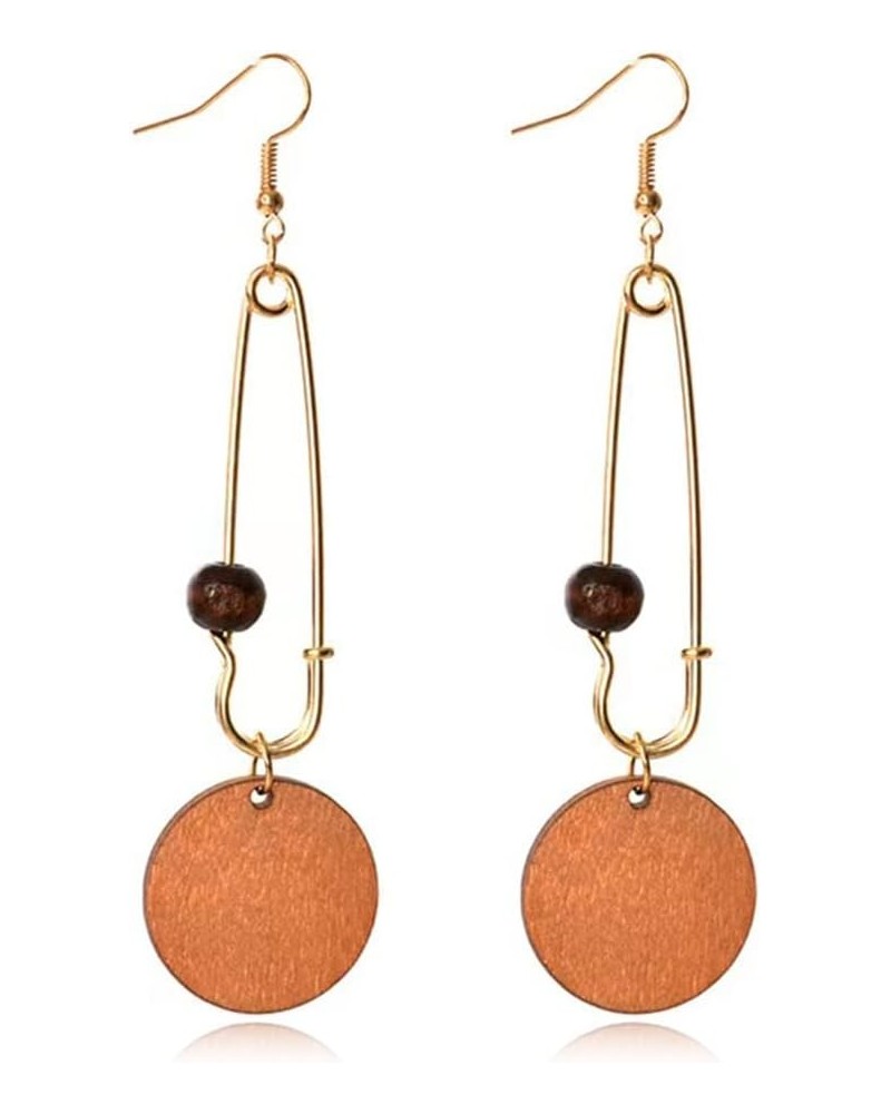 MIGUO STORE Boho Chic Fashion All-match Wooden Long Tassel Dangle Drop Earrings for Women Girls Elegant Geometry Charm Handma...