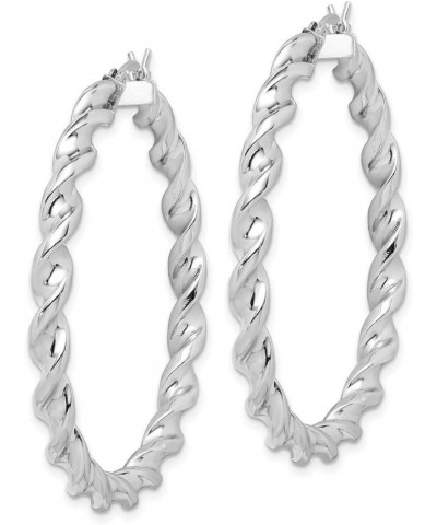 925 Sterling Silver Twisted 3.5x45mm Hoop Earrings 925 Sterling Silver - 39mm - 1.54 inch $48.10 Earrings