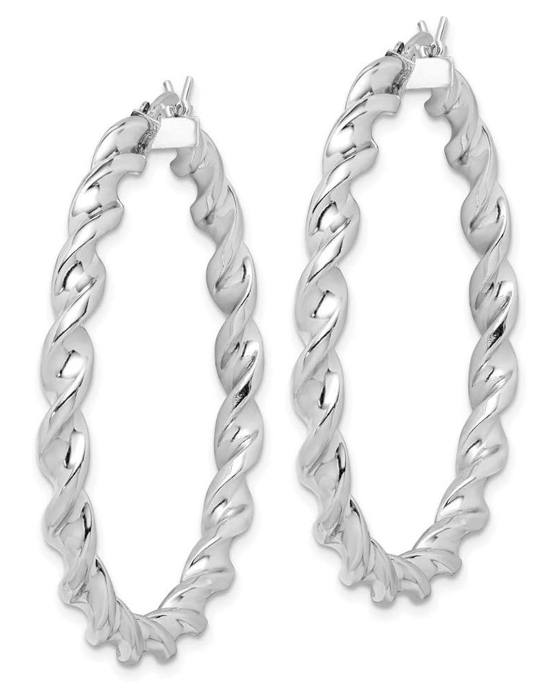 925 Sterling Silver Twisted 3.5x45mm Hoop Earrings 925 Sterling Silver - 39mm - 1.54 inch $48.10 Earrings