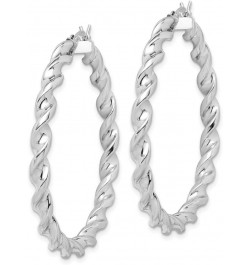 925 Sterling Silver Twisted 3.5x45mm Hoop Earrings 925 Sterling Silver - 39mm - 1.54 inch $48.10 Earrings