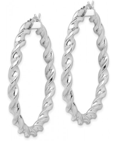 925 Sterling Silver Twisted 3.5x45mm Hoop Earrings 925 Sterling Silver - 39mm - 1.54 inch $48.10 Earrings