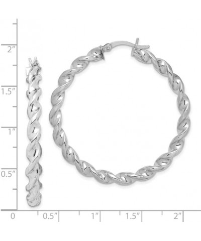 925 Sterling Silver Twisted 3.5x45mm Hoop Earrings 925 Sterling Silver - 39mm - 1.54 inch $48.10 Earrings