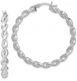 925 Sterling Silver Twisted 3.5x45mm Hoop Earrings 925 Sterling Silver - 39mm - 1.54 inch $48.10 Earrings