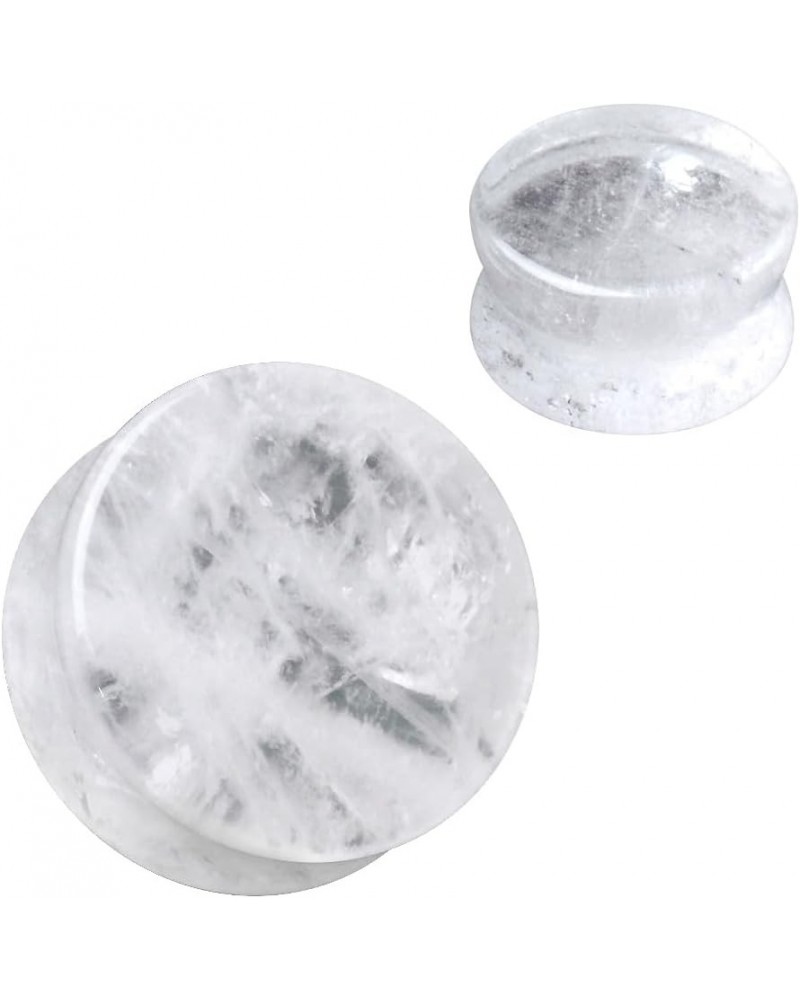 Natural Clear Quartz Saddle Plug 1/2 $12.69 Body Jewelry