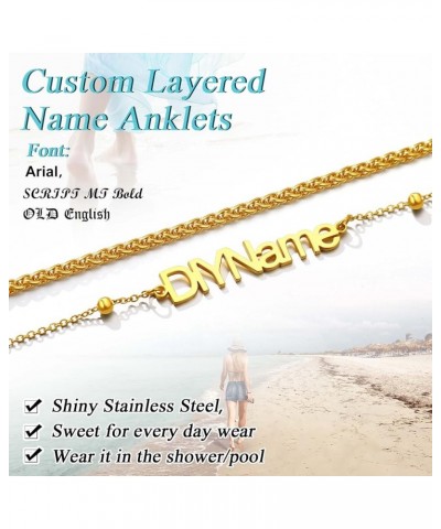 Black Cuban/Figaro/Twist Rope Chain Ankle Bracelet, Stainless Steel-Send Gift Box custom -wheat-gold plated 8.5 Inches $9.00 ...