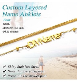 Black Cuban/Figaro/Twist Rope Chain Ankle Bracelet, Stainless Steel-Send Gift Box custom -wheat-gold plated 8.5 Inches $9.00 ...