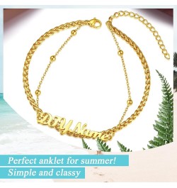 Black Cuban/Figaro/Twist Rope Chain Ankle Bracelet, Stainless Steel-Send Gift Box custom -wheat-gold plated 8.5 Inches $9.00 ...