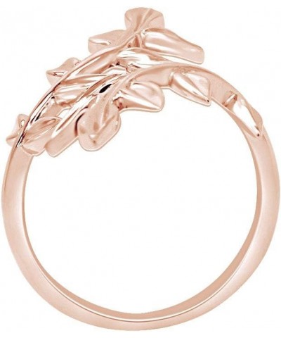 14K Gold Plated 925 Sterling Silver Olive Leaf Fashion Ring For Women Valentine's Day Gift For Her rose-gold-plated-silver $3...