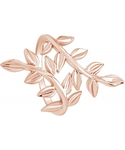 14K Gold Plated 925 Sterling Silver Olive Leaf Fashion Ring For Women Valentine's Day Gift For Her rose-gold-plated-silver $3...