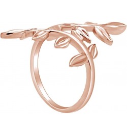 14K Gold Plated 925 Sterling Silver Olive Leaf Fashion Ring For Women Valentine's Day Gift For Her rose-gold-plated-silver $3...