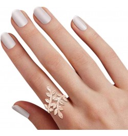 14K Gold Plated 925 Sterling Silver Olive Leaf Fashion Ring For Women Valentine's Day Gift For Her rose-gold-plated-silver $3...