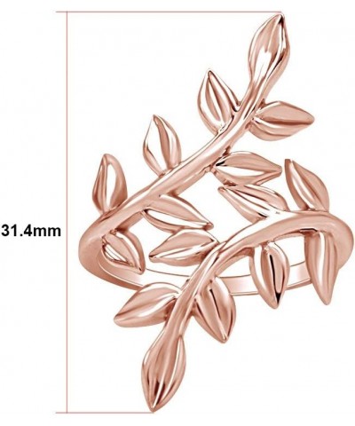 14K Gold Plated 925 Sterling Silver Olive Leaf Fashion Ring For Women Valentine's Day Gift For Her rose-gold-plated-silver $3...