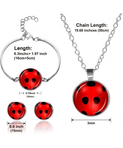 Cute red ladybug set,ladybug bracelet,ladybug earrings,ladybug necklace Ladybird Jewellery red ladybug set $9.35 Jewelry Sets