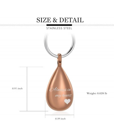 Cremation Keychain for Ashes Always In My Heart Urn Locket Cremation Jewelry Teardrop Memorial Keepsake Keychain Gun $11.83 N...