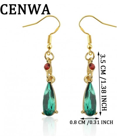 Anime Cosplay Earrings Anime Jewelry Green Colored Crystal Teardrop Earrings Gift For Fans green drop earring $10.20 Earrings