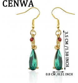 Anime Cosplay Earrings Anime Jewelry Green Colored Crystal Teardrop Earrings Gift For Fans green drop earring $10.20 Earrings