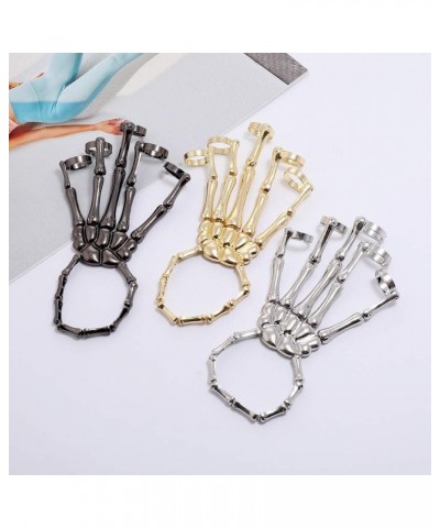 Skull Fingers Metal Skeleton Slave Bracelet Gothic Fashion Women Hand Chain Bone Joint Bracelet for Women Girls Party Gifts J...