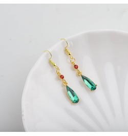 Anime Cosplay Earrings Anime Jewelry Green Colored Crystal Teardrop Earrings Gift For Fans green drop earring $10.20 Earrings