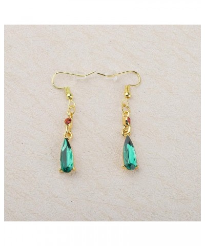 Anime Cosplay Earrings Anime Jewelry Green Colored Crystal Teardrop Earrings Gift For Fans green drop earring $10.20 Earrings