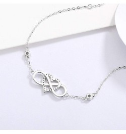 925 Sterling Silver Bracelet for Women and Teen Girls, Infinity and Heart Bracelets Plated With Rhodium,Waterproof,Dainty Gif...