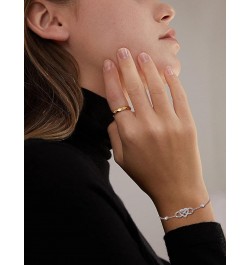 925 Sterling Silver Bracelet for Women and Teen Girls, Infinity and Heart Bracelets Plated With Rhodium,Waterproof,Dainty Gif...