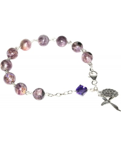 Rosary Bracelet Made with Gemstone, Austrian Crystal, Glass OR Sport Beads GEMSTONE - Charoite $38.87 Bracelets