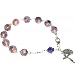 Rosary Bracelet Made with Gemstone, Austrian Crystal, Glass OR Sport Beads GEMSTONE - Charoite $38.87 Bracelets