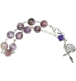 Rosary Bracelet Made with Gemstone, Austrian Crystal, Glass OR Sport Beads GEMSTONE - Charoite $38.87 Bracelets