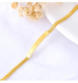 18K Real Gold Bracelets for Women, Delicate Gold Italian Link Chain bracelets Jewelry Anniversary Birthday Gifts for Mom, Wif...