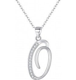 925 Sterling Silver CZ Cursive Initial 26 Letters Alphabet Adjustable Pendant Necklace Clear O $11.18 Necklaces