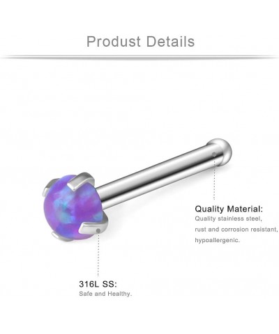 18G 316L Surgical Steel 1.5mm 2mm 2.5mm 3mm Opal & Clear CZ Nose Bone Rings Studs Ring Body Piercing Jewelry 8-16PCS 16PCS - ...