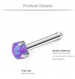 18G 316L Surgical Steel 1.5mm 2mm 2.5mm 3mm Opal & Clear CZ Nose Bone Rings Studs Ring Body Piercing Jewelry 8-16PCS 16PCS - ...