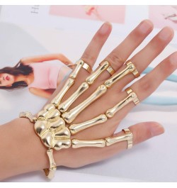 Skull Fingers Metal Skeleton Slave Bracelet Gothic Fashion Women Hand Chain Bone Joint Bracelet for Women Girls Party Gifts J...