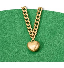 Italian 18kt Gold Over Sterling Puffed Heart Curb-Link Necklace 20.0 Inches $87.72 Necklaces