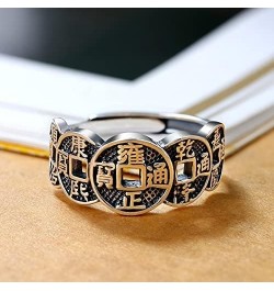 Unisex Attract Wealth Money And Good Luck Ring,Five Emperor Money Ring,Chinese Feng Shui Coins For Fortune And Success Ring,R...